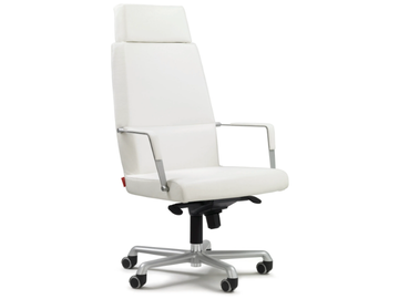 WEB - Height-adjustable swivel tanned leather executive chair by ENRICO PELLIZZONI - view 3